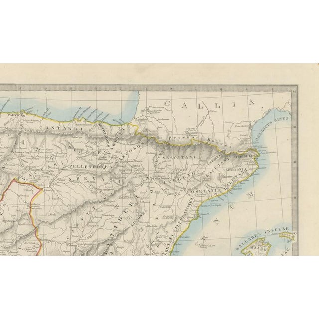 Paper Antique Map of Spain and Portugal, 1850 For Sale - Image 7 of 10