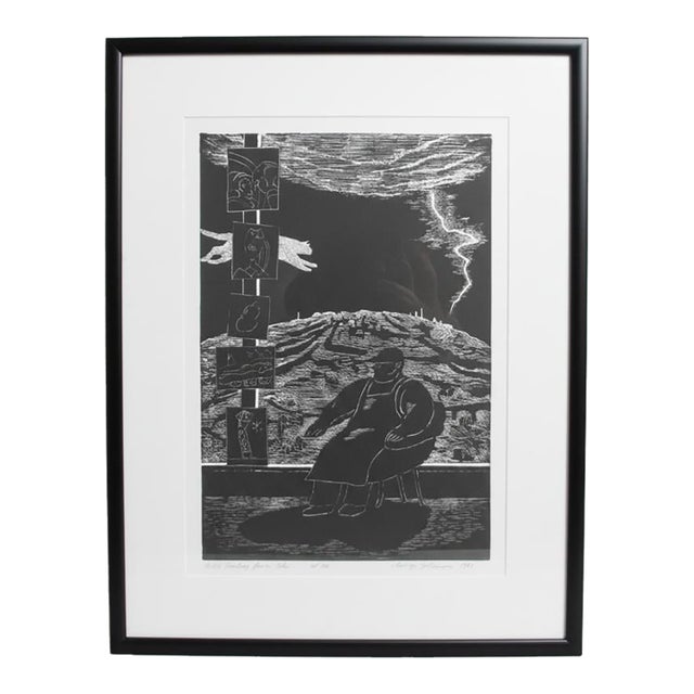 George Johanson Signed Framed Limited Edition Print Artist Waiting for an Idea For Sale