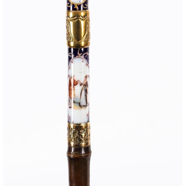 Antique French Gold Plate Sevres Porcelain Walking Sword Stick, 19th Century For Sale - Image 15 of 18