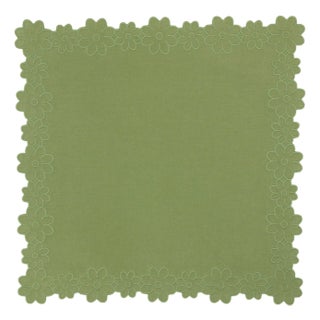 Floral Border Linen Dinner Napkin For Sale