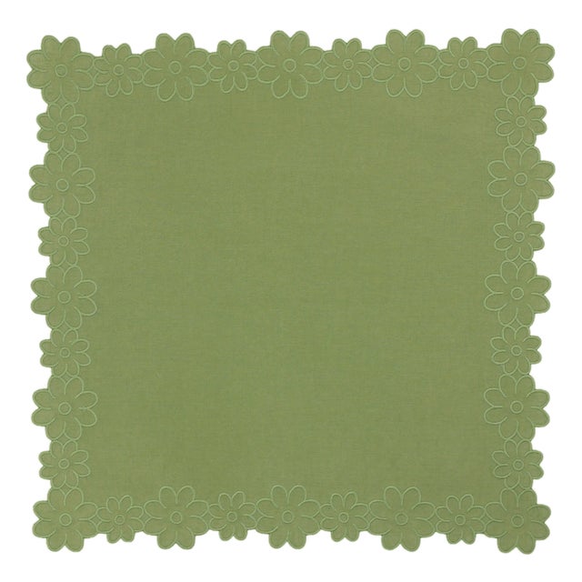 Floral Border Linen Dinner Napkin For Sale