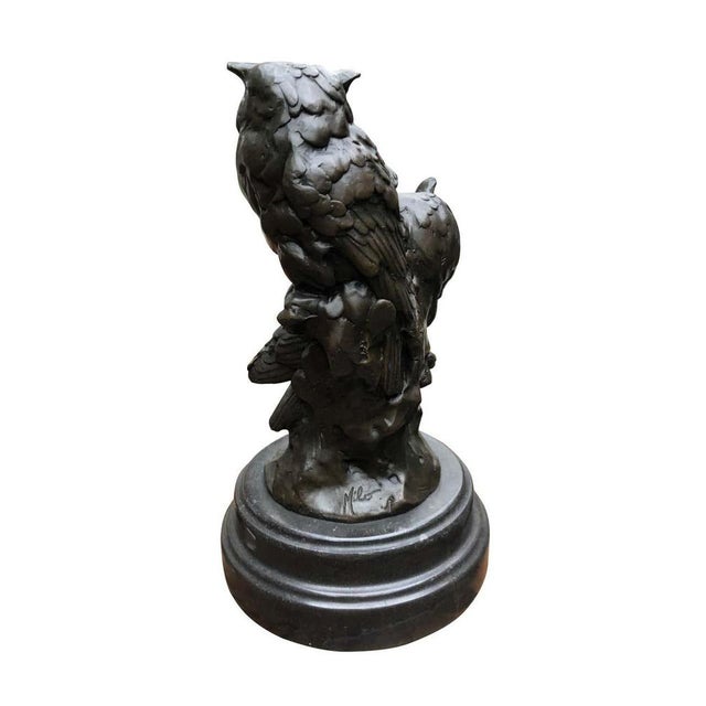 Bronze Barn Owl Statues, 20th Century For Sale - Image 3 of 10