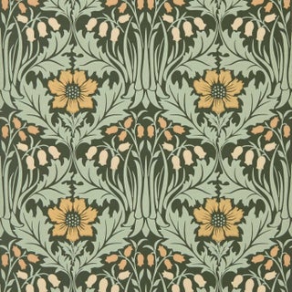 Morris & Co. Woodbell & Anemone Wallpaper in Bayleaf/Manilla- a sample For Sale
