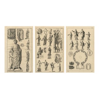 After Montfaucon, Roman Sculptures, 1721, Engravings, Set of 3 For Sale