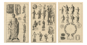 After Montfaucon, Roman Sculptures, 1721, Engravings, Set of 3