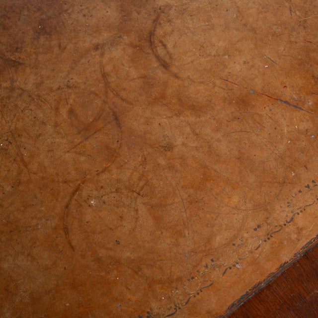 English Mahogany Leather Top Large Conference or Dining Table With Leaves, Circa 1900 For Sale - Image 13 of 16