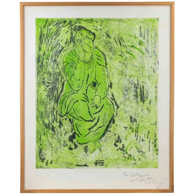 1980s Sandro Chia, Seated Woman, Etching, 1983 For Sale - Image 5 of 5