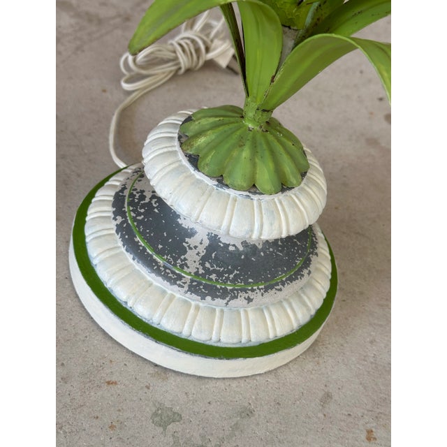 Rustic European 1950’s Regency Metal Tole Painted Wheat Table Lamps-Pair For Sale - Image 3 of 12