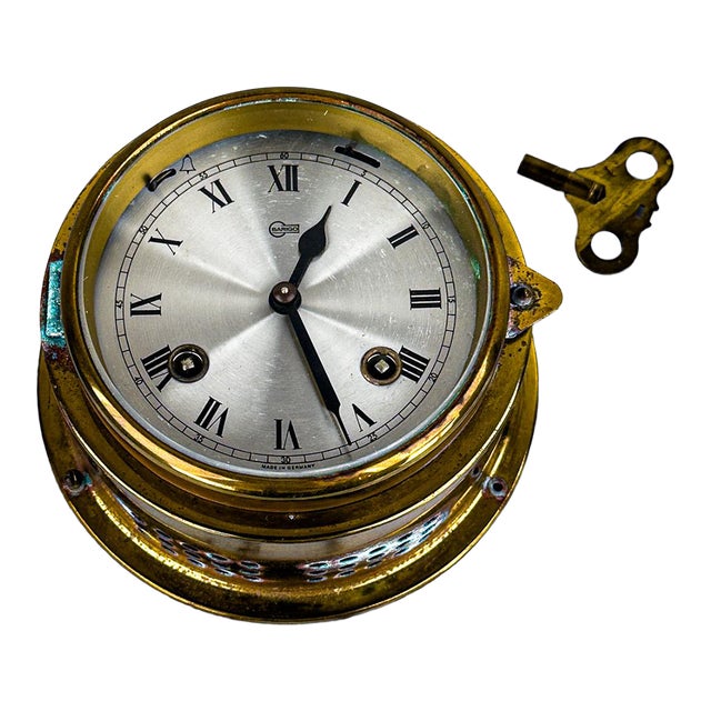 Mid 20th Century Brass Barigo Ships Clock For Sale