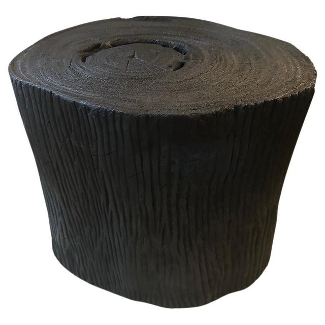 Impressive large reclaimed ulin wood side table or stool. Also known as Iron wood. Charred sanded and sealed revealing the...
