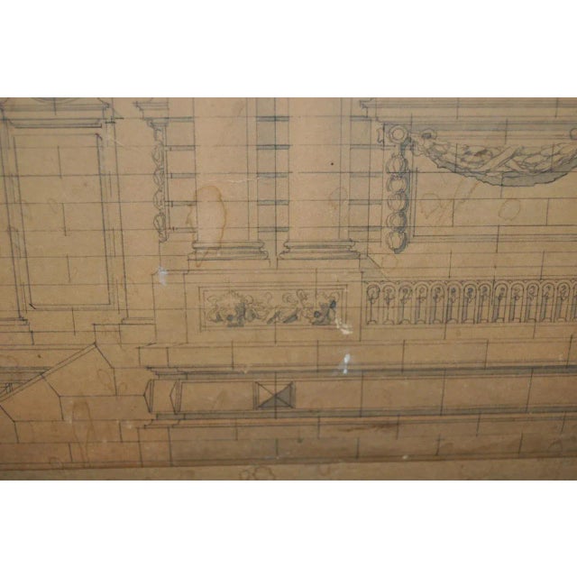 Beige 18th/19th Century Master Architectural Drawings For Sale - Image 8 of 11