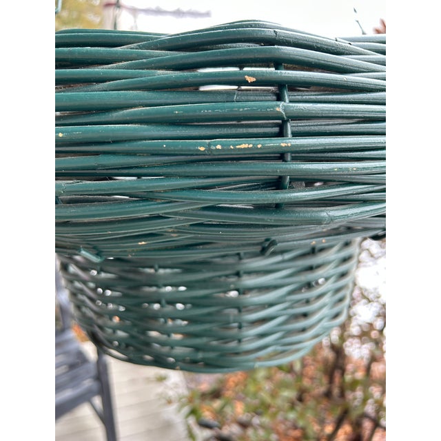 Mid 20th Century Monumentally Sized Wicker Hanging Basket, 21" Across For Sale - Image 9 of 10