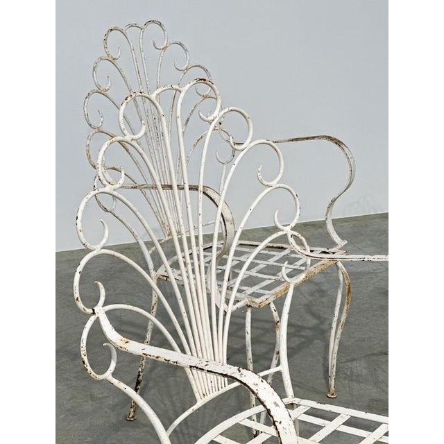 French Peacock Garden Patio Chairs, 1950s, Set of 6 For Sale - Image 6 of 14