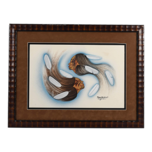 Framed Signed Robert Redbird Jr. "Wind Spirits" Original Painting