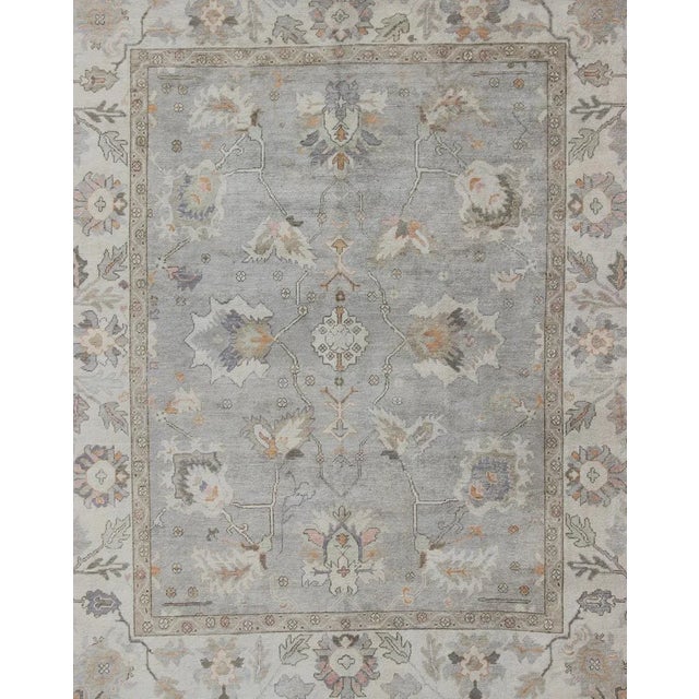Shabby Chic Square Shaped Turkish Oushak Rug by Keivan Woven Arts 10'7 X 12'7 For Sale - Image 3 of 12