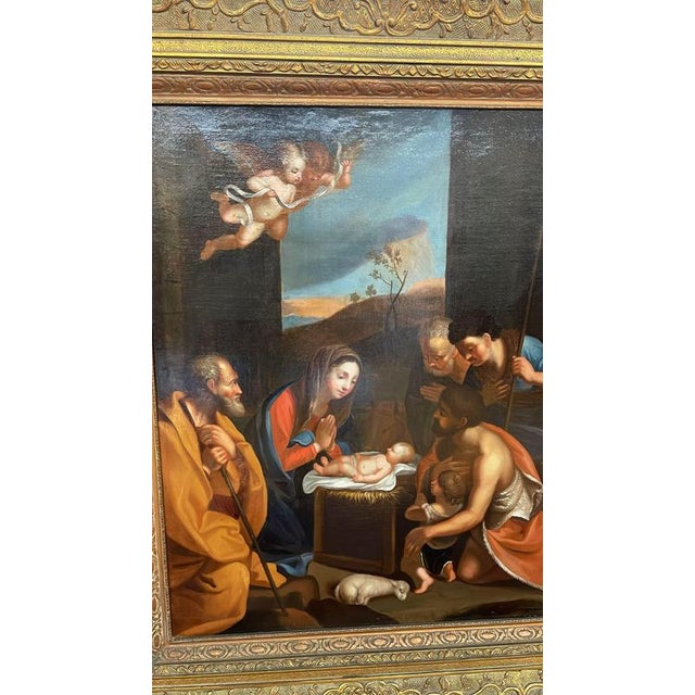 European School, Holy Family, 18th Century, Oil on Canvas For Sale - Image 8 of 10