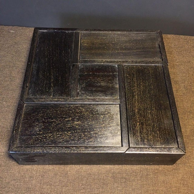 Vintage Zitan Wood "Full Gold Star" Puzzle Box / Scholar's Desk Accessory For Sale - Image 4 of 9