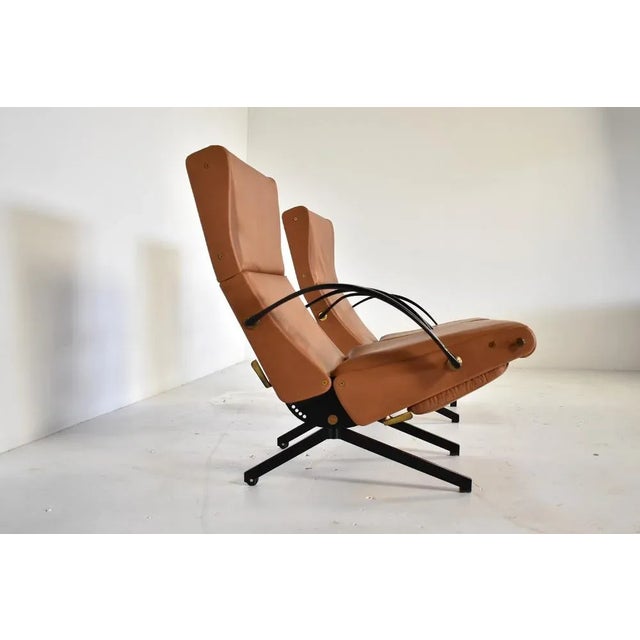 Black Set of P40 Lounge Chairs in Cognac Leather by Osvaldo Borsani for Tecno, 1960s For Sale - Image 8 of 12