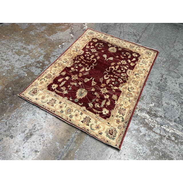 4ft 2in × 5ft 8in Pak-Veg Hand-Knotted Area Rug, Vintage For Sale - Image 9 of 12