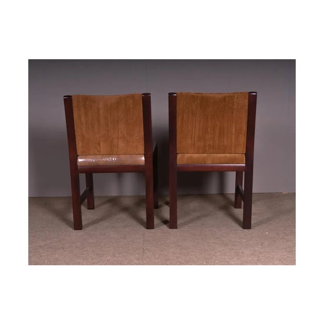 Set of Chairs in Beech Wood and Velvet For Sale - Image 6 of 7