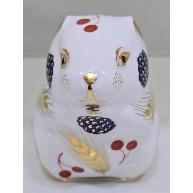 Victorian Royal Crown Derby Harvest Mouse English Bone China Paperweight – Imari Style, Gold Stopper, Vintage Collectible Décor For Sale - Image 3 of 10