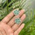 Art Deco Floral Art Deco 3.1ct Emerald Diamond Cluster Gemstone Earrings in 14k Yellow Gold- A Pair For Sale - Image 3 of 16