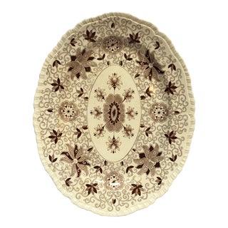 Vintage Mason's Ironstone Oval Platter in Bow Bells Brown For Sale