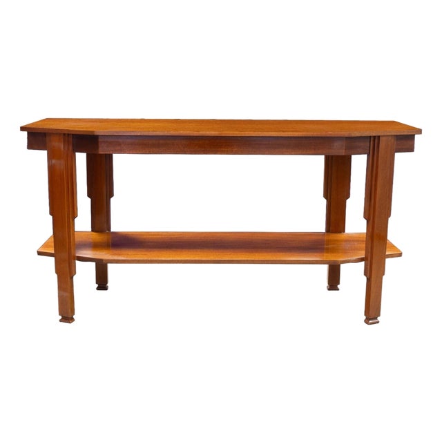 Art Deco Style Wooden Console Sofa Foyer Table For Sale