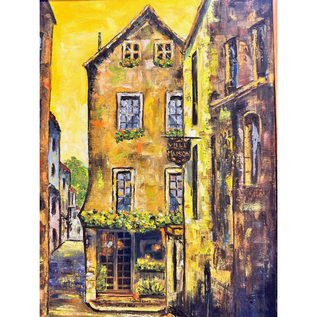 Walk down the streets of Europe in this beautiful bright and bold painted village by artist Newton. This is an original...