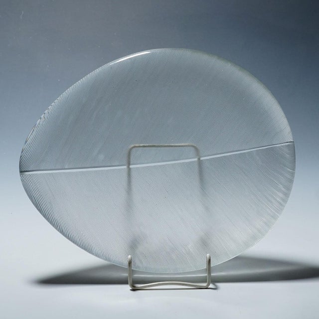 Transparent Large Vintage Art Glass Bowl by Tapio Wirkkala for Iittala 1950s For Sale - Image 8 of 12