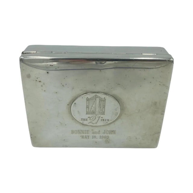 Mid 20th Century Vintage the 21 Club Nyc Restaurant Pewter Box For Sale - Image 4 of 12