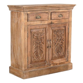 Cabinet/Buffet Constructed From Antique Indian Carved Door Panels and Reclaimed Wood For Sale