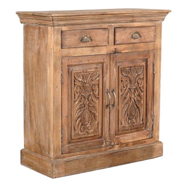 Cabinet/Buffet Constructed From Antique Indian Carved Door Panels and Reclaimed Wood For Sale