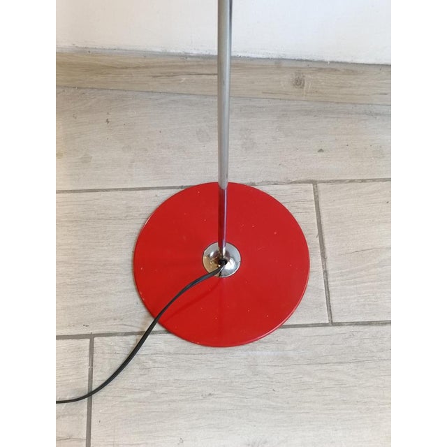 Mid-Century Modern Vintage Spider Red Floor Lamp by Joe Colombo for Oluce, Italy, 1960s For Sale - Image 3 of 8