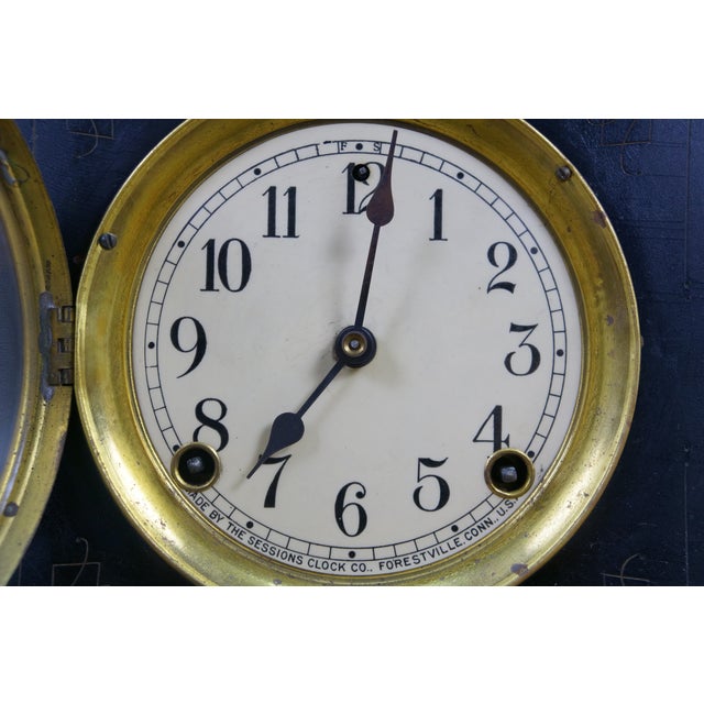 Antique Sessions Neoclassical Figure With Lyre Key Wound Mantel Clock 17" For Sale - Image 6 of 17