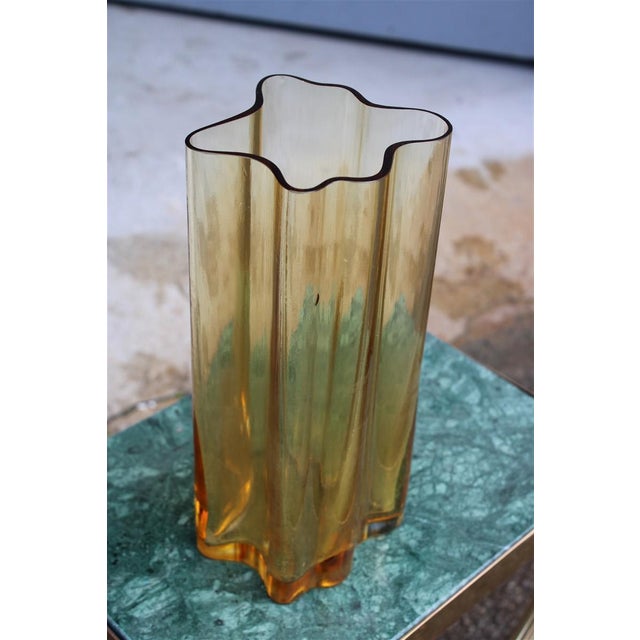 Yellow Murano Glass Vase 1960s For Sale - Image 10 of 10