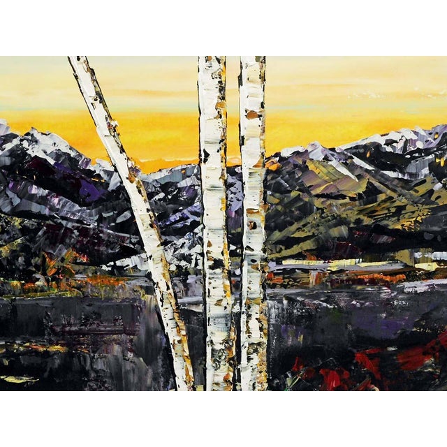 Textile Maya Eventov "Purple Range" Original Acrylic on Canvas, H.Signed Adl031011-01 For Sale - Image 7 of 7