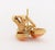 Metal Vintage Modernist 14k Yellow Gold and Coral Diamond Earrings For Sale - Image 7 of 7