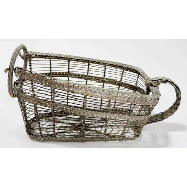 Antique French Braided Silver Wire Wine Holder For Sale In Kansas City - Image 6 of 10