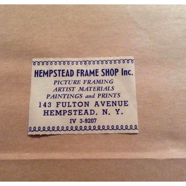 Mid Century Modern Aerial City Serigraph on Board Dated 1958 For Sale - Image 9 of 9