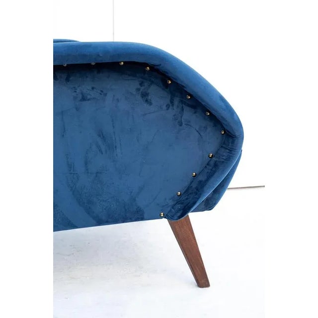 Vintage Velvet Armchair, 1950s For Sale - Image 6 of 11