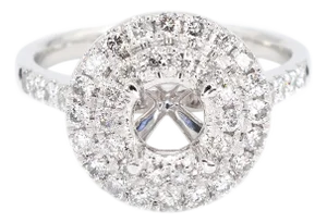 Platinum (950) Natural Brilliant Diamond Semi Mount Ring Size 6.5