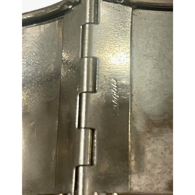 Victorian Revival Pierced Silver Clamper Cuff For Sale - Image 9 of 9