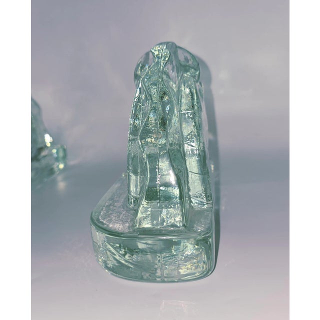 Mid 20th Century Pittsburgh Corning Mid-Century Modern Glass Bookends- Set of 2 For Sale In Pittsburgh - Image 6 of 12