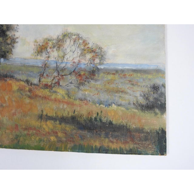 Mid 20th Century Mid 20th Century Windswept Impressionist Landscape Painting For Sale - Image 5 of 7