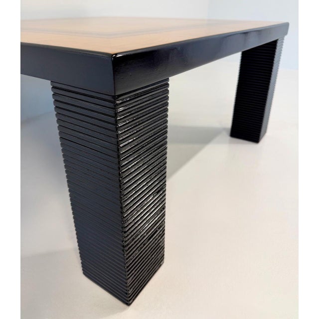 Large Modular Coffee Table with Four Matching Elements with Wood Inlay, 1980s, Set of 4 For Sale - Image 12 of 15