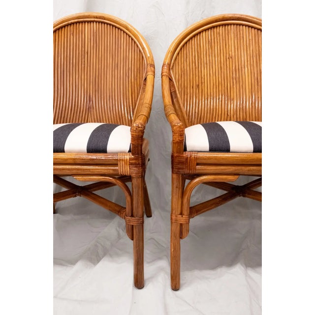 Bamboo Chairs with Caned Backrests, 1970s, Set of 4 For Sale - Image 3 of 7