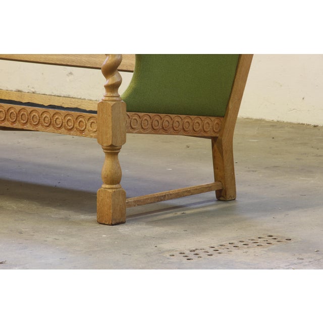 Low Back Three-Seater Sofa in Oak by Henning Kjærnulf, 1960s For Sale - Image 10 of 14