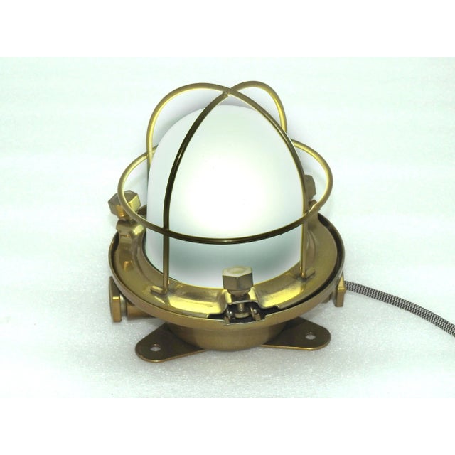 Metal Retro Vintage Marine Brass Finish Ship Bulkhead Wall/Ceiling Deck Light For Sale - Image 7 of 11