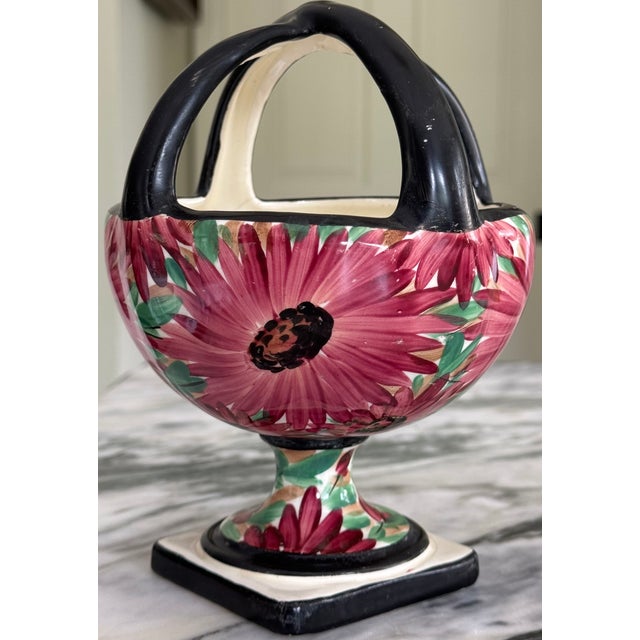 Art Deco Era Ditmar Urbach Hand Painted Basket For Sale - Image 6 of 11